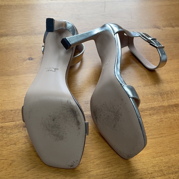 Stuart Weitzman silver heel, worn once - Picture 4 of 5